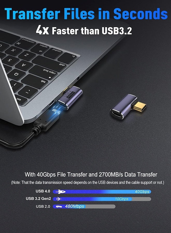 Tersely [3 Pack] 90° USB-C Adapter, USB C Male to Type C Female Right Angle 40Gbps 100W Thunderbolt 3/4/5 Extender for iPhone 17/16/15, MacBook, Steam Deck, Switch & USB-C Laptops - Image 4