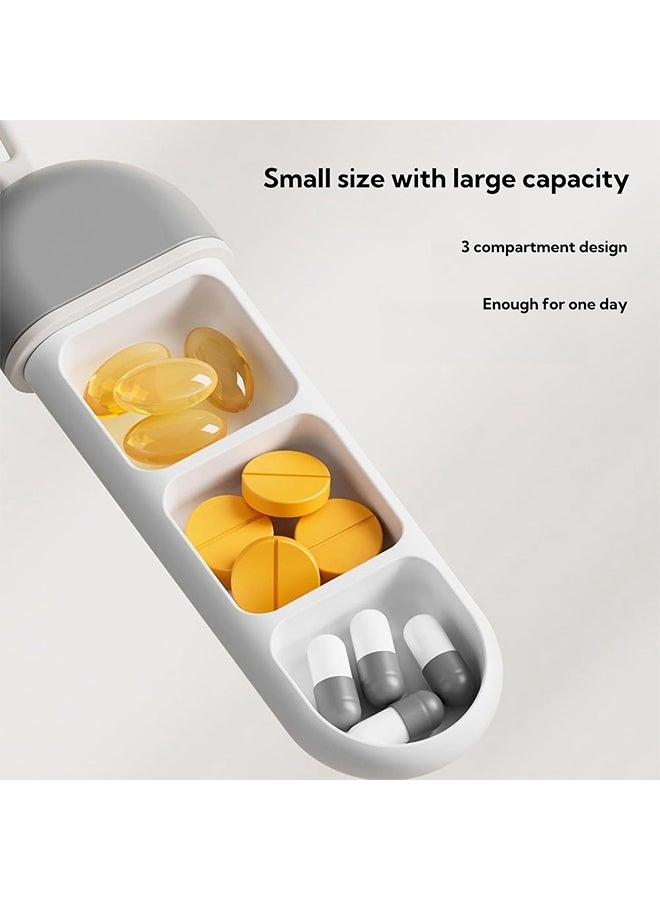 جي أس مربع حبوب حبوب مضاد للرطوبة ثلاثية المقصورة المدمجة والمتينة - ختم مقاوم للماء ، مادة ABS صديقة للبيئة ، سعة كبيرة ، مثالية للسفر ، والاستخدام اليومي ، وتخزين الأدوية ، وسهولة حملها - Image 2