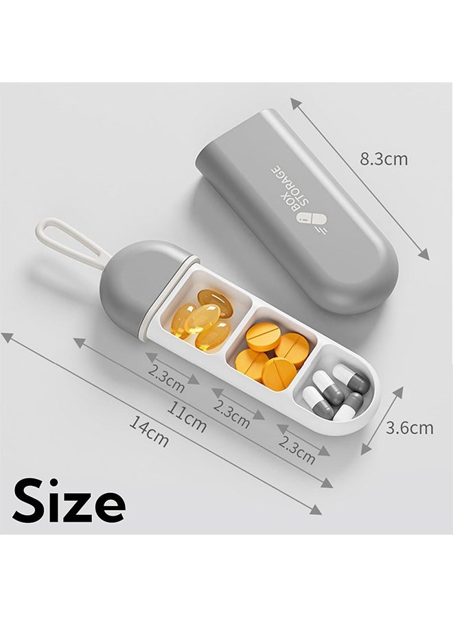 جي أس مربع حبوب حبوب مضاد للرطوبة ثلاثية المقصورة المدمجة والمتينة - ختم مقاوم للماء ، مادة ABS صديقة للبيئة ، سعة كبيرة ، مثالية للسفر ، والاستخدام اليومي ، وتخزين الأدوية ، وسهولة حملها - Image 4