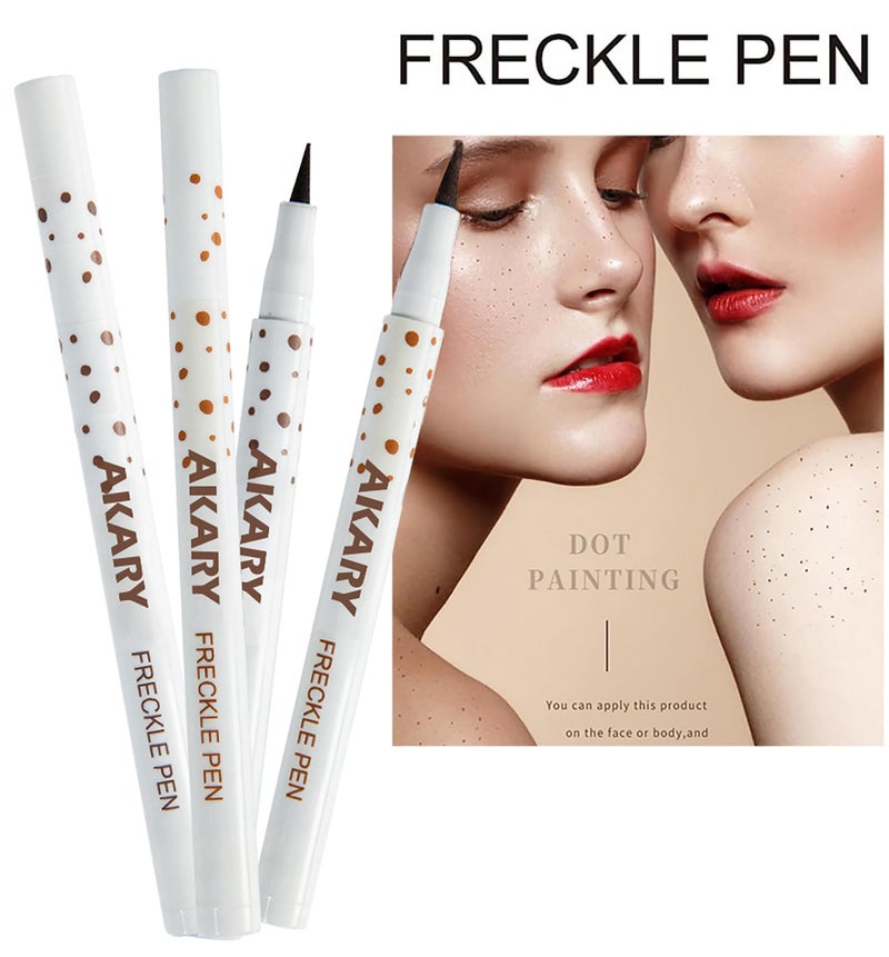 AKARY Freckle Pen Professional Lifelike Face Concealer Point Out Natural Waterproof Longlasting Soft Artificial Freckles Fine Makeup Freckle Pen Life Face Decoration (#03 Chestnut) - Image 3