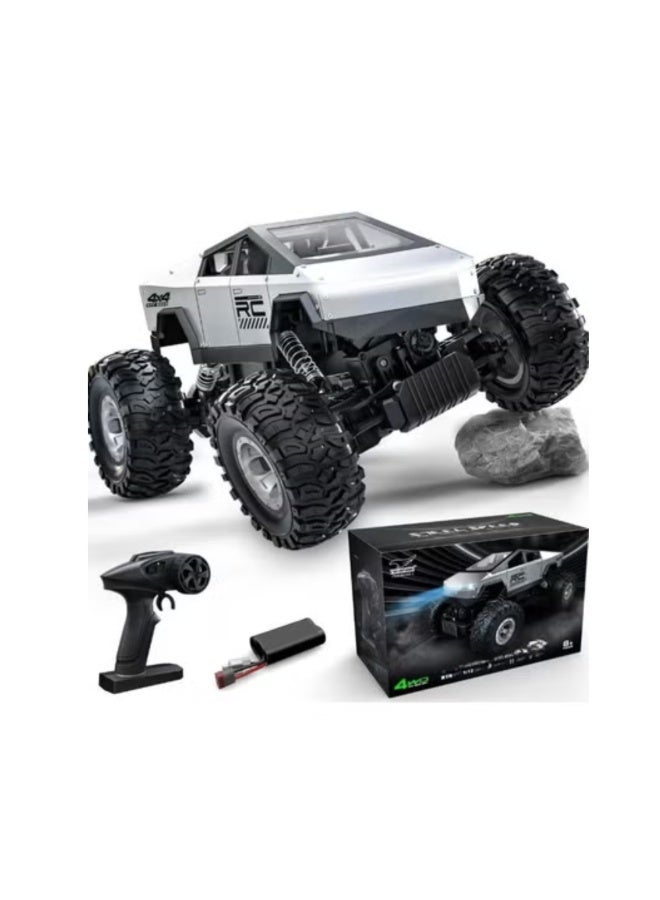 Twisoo 4WD Off-Road RC Truck for Kids & Adults | 2.4GHz Remote Control Rock Crawler | Dual Motor High-Speed RC Car with LED Headlights | Waterproof All-Terrain RC Vehicle Toy (Silver) - Image 1