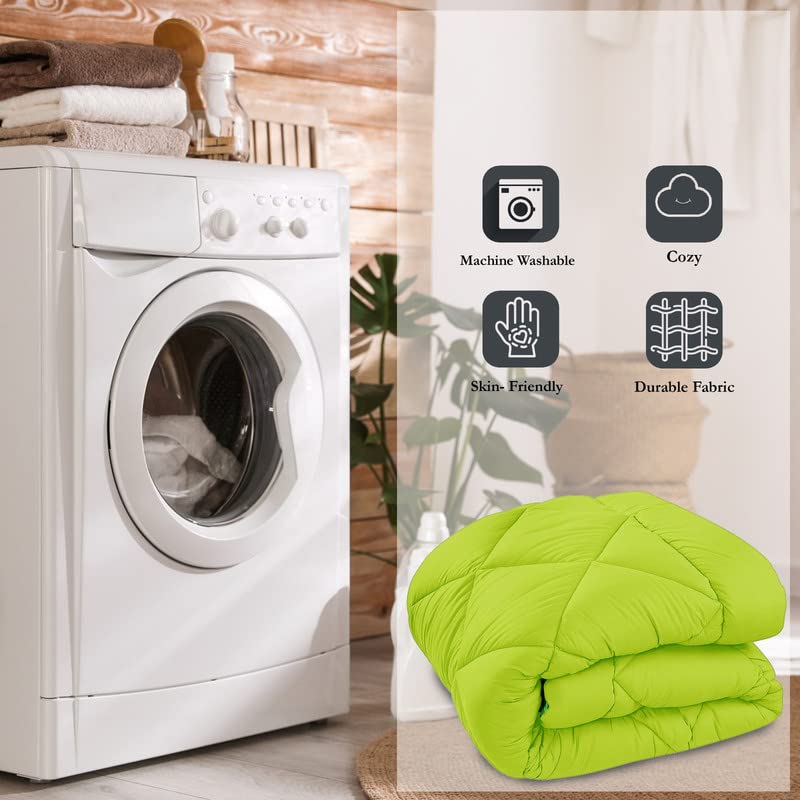 CHICERY Microfiber Reversible Solid Extra Comfort & Soft Comforter||Blanket Single Bed 250 GSM Ultra Soft Comforter for Winter-Purple Green-Pack of 1 - Image 4