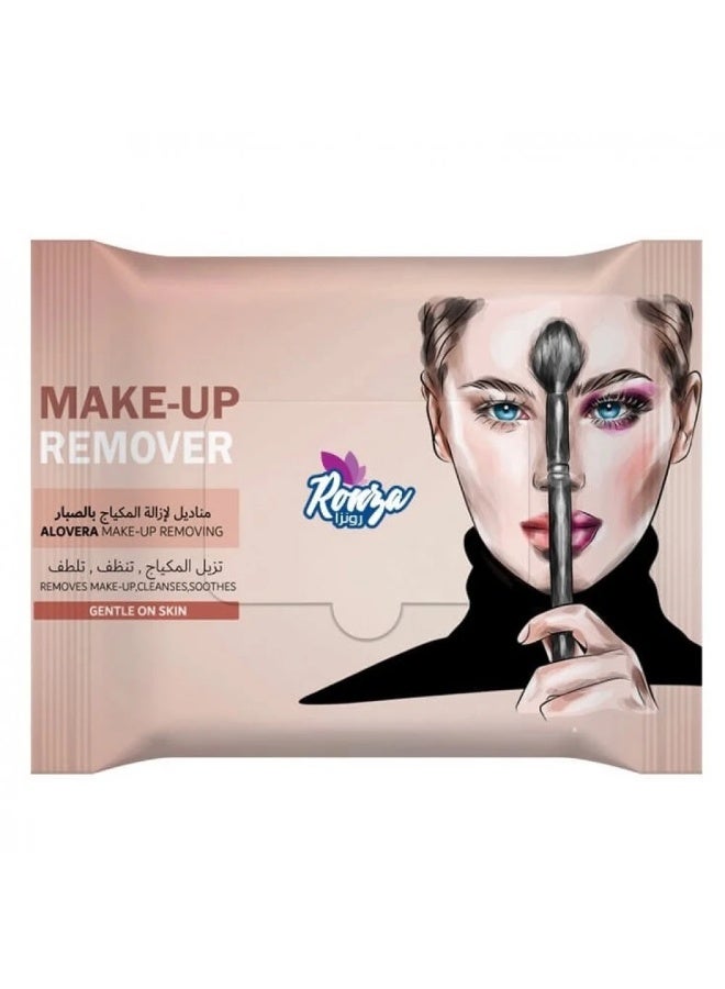 Ronza Makeup Remover & Skin Aloe Vera Cleanser Soft Skin Wipes - 25 Wipes