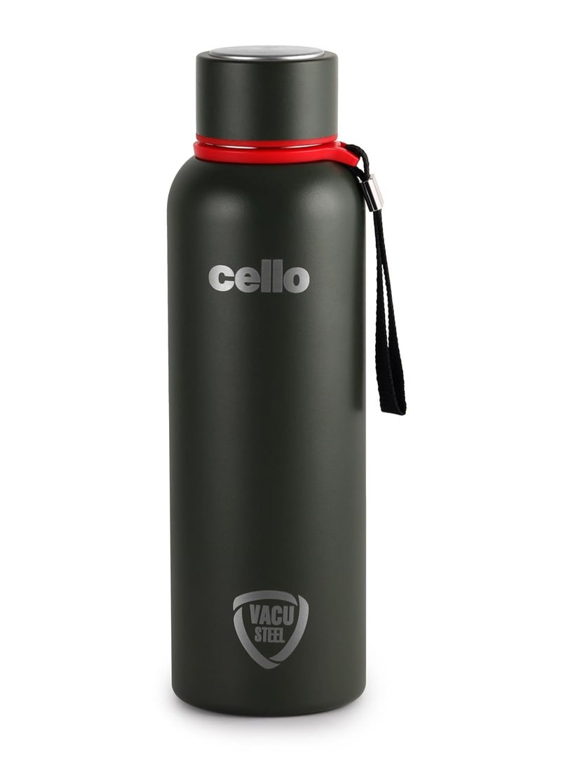 Cello Duro Kent Thermosteel Flask with DTP Coating, 750ml, Military Green - Image 1
