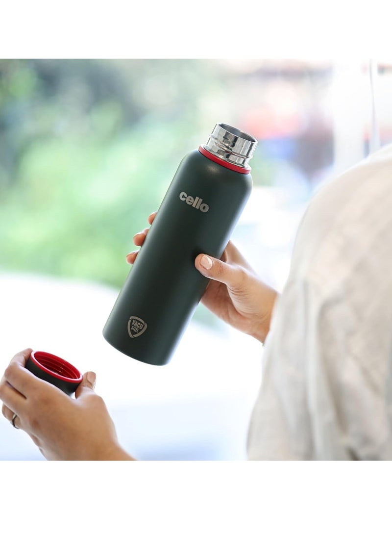 Cello Duro Kent Thermosteel Flask with DTP Coating, 750ml, Military Green - Image 4