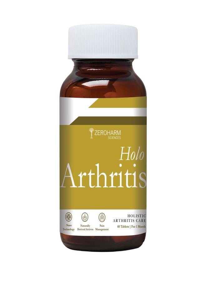 ZEROHARM Holo Arthritis - Enriched with Vitamin D3 & Vitamin K2-7 - Best Knee & Joint Support for Unisex - Supplements for Knee,Joints & Neck Pain Relief - 100% Absorbed By Body (60 Tablets),350 grams - Image 1