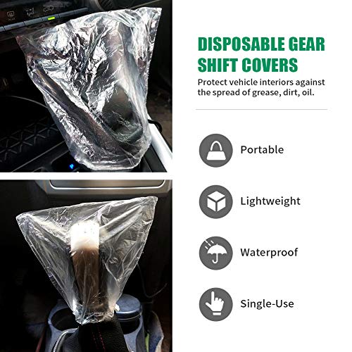 ICWEIMEI None/Brand 500PCS Disposable Gear Shift Cover Plastic Transparent Car Gear Shift Protective Covers with Elastic Trims for Car Gear Shift Protection - Image 5