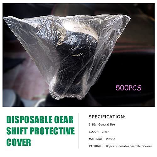 ICWEIMEI None/Brand 500PCS Disposable Gear Shift Cover Plastic Transparent Car Gear Shift Protective Covers with Elastic Trims for Car Gear Shift Protection - Image 2