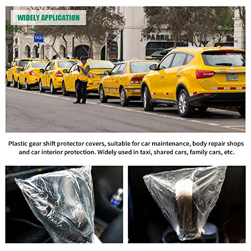 ICWEIMEI None/Brand 500PCS Disposable Gear Shift Cover Plastic Transparent Car Gear Shift Protective Covers with Elastic Trims for Car Gear Shift Protection - Image 4