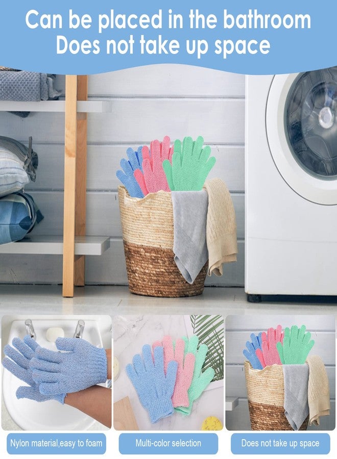 MADHYA Heavy Exfoliate Mitts Bath Gloves for Shower, Spa, Massage and Body Scrubs, Dead Skin Cell Remover Gloves and Ingrown Hair Remover, for Body, Face, Hand and Foot, Random Color, 6 Pcs(3 Pair) - Image 3