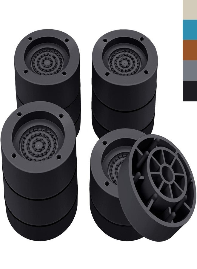 ANNKUT Furniture Risers 2 inch，Round Bed Risers Heavy Duty，Elevation in Heights 1 or 2 Inch for Chair Table and Desk Legs Lifting，Adjustable Bed Lifts Risers(Pack of 4 Riser,Black) - Image 1