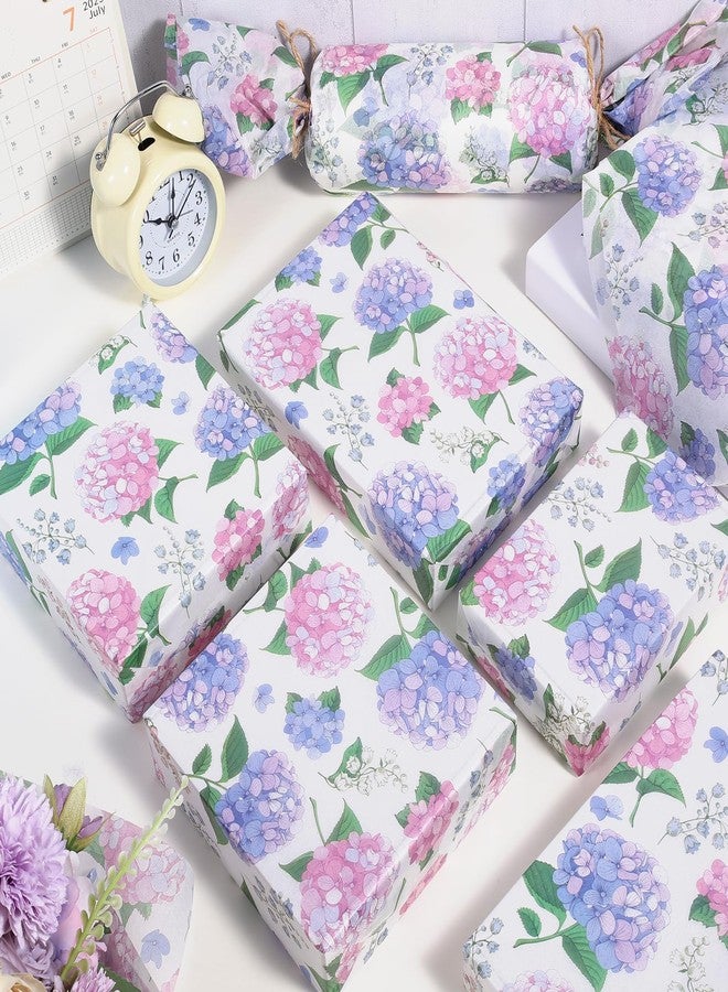 Fabllewavi 100 Sheets Hydrangea Tissue Paper, Coquette Blue Floral Wrapping Paper for Valentine's Day DIY Crafts Gift Wrapping Birthday Wedding Baby Shower Party Supplies, 13.8'' x 19.7'' - Image 5