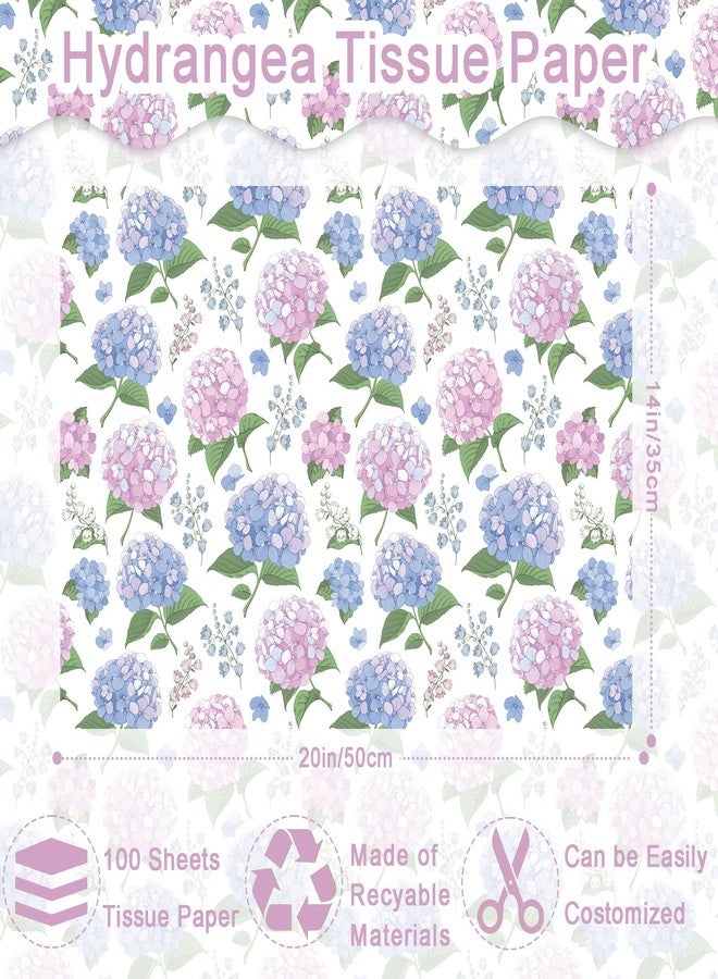 Fabllewavi 100 Sheets Hydrangea Tissue Paper, Coquette Blue Floral Wrapping Paper for Valentine's Day DIY Crafts Gift Wrapping Birthday Wedding Baby Shower Party Supplies, 13.8'' x 19.7'' - Image 2