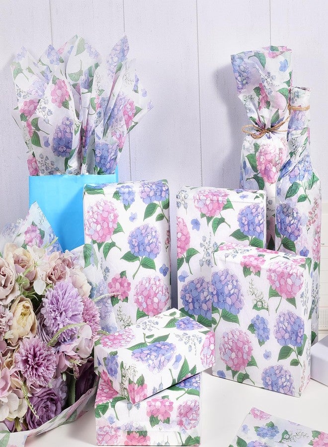 Fabllewavi 100 Sheets Hydrangea Tissue Paper, Coquette Blue Floral Wrapping Paper for Valentine's Day DIY Crafts Gift Wrapping Birthday Wedding Baby Shower Party Supplies, 13.8'' x 19.7'' - Image 3