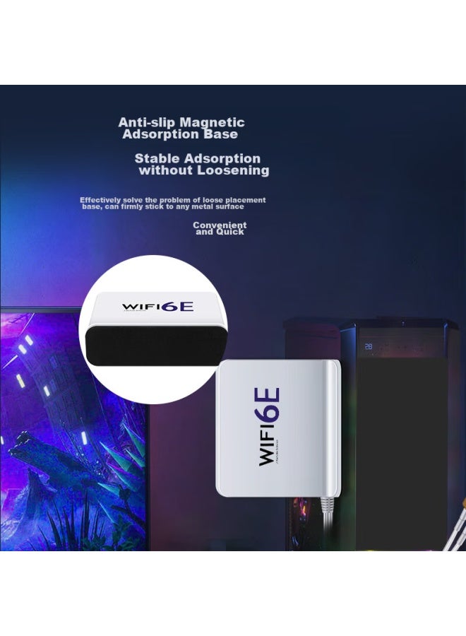 Eb-Link قاعدة هوائي تمديد بطاقة الشبكة اللاسلكية Eb-link Pcie، راوتر Wifi6e مزدوج النطاق 2.4g/5g، SMA عالي الكسب 12db مدمج، 1.2 متر أبيض - Image 3