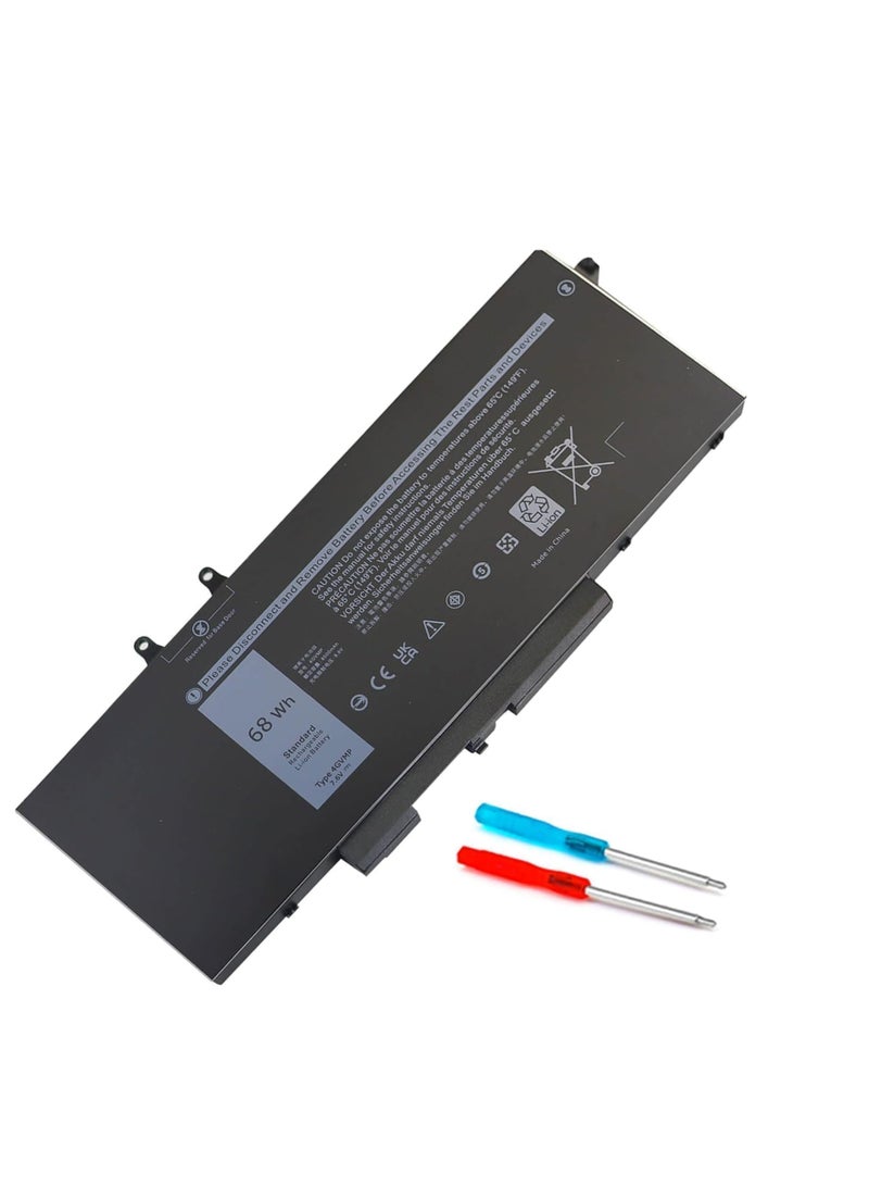 Terabyte 4GVMP 7.6V 68Wh Battery Compatible with //Dell''' Latitude 5400 5410 5500 5510 Precision 3540 3550 Inspiron 7590/7591/7791 2-in-1 Series Notebook X77XY 9JRYT C5GV2 with Mouse MS116 - Image 1