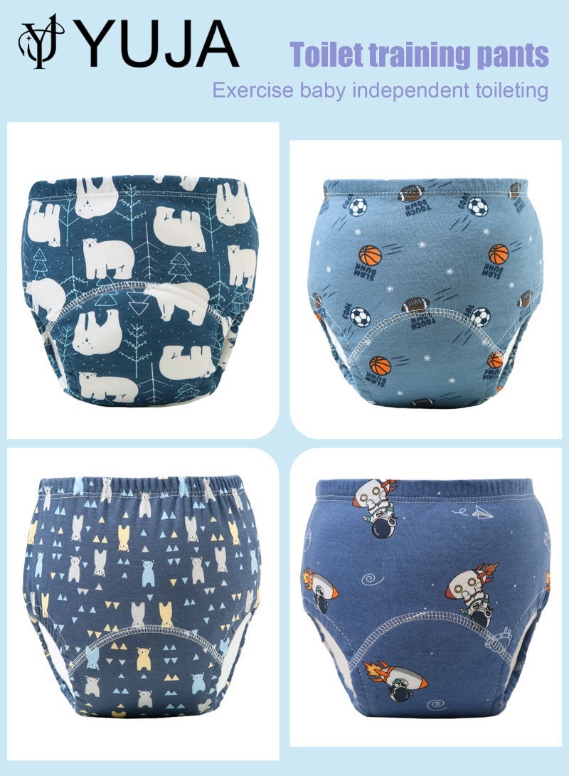 YUJA 4-Pieces Baby Potty Training Pants, Breathable Potty Training Underwear, Toddler Training Underwear for Boy and Girls, Size 100 / 110 - Image 2