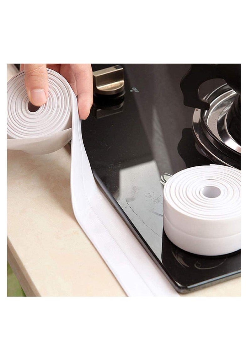 Y&D Sealant Strip 2 Packs Caulk PE Sealing Tape Self-Adhesive Mildewproof Waterproof Shower Tile Sealer for Bathroom Kitchen Bathtub Toilet and 38mm Width X 3.2M Lenth (White)  - Image 3