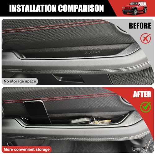 Utiiy Grab Bar Tray Fit for 2024 Jeep Wrangler JL4XE Jeep Gladiator JT Accessories Storage Tray Organizer Grab Handle Box Passenger Side GrabTray - Image 3