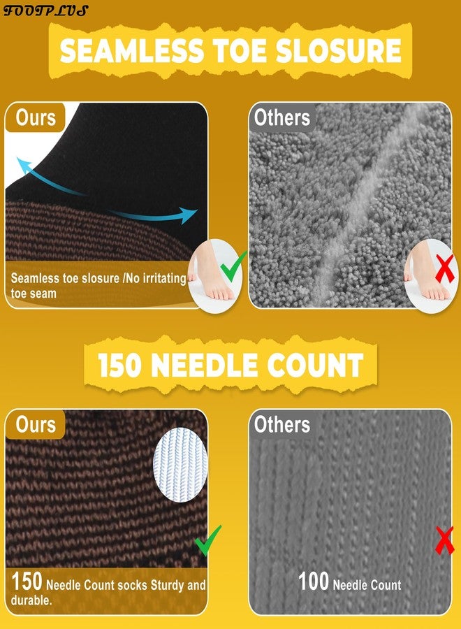 FOOTPLUS 6 Pairs Low Cut Golf Socks, Mens Womens Thick Cushioned Sole Copper Ankle Odor Free RunningBreathable Tennis Basketball Marathon Household Gym Travel Socks,Black Gold,Large - Image 5