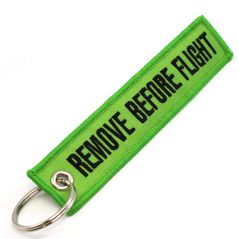 Rotary13B1 - Remove Before Flight Keychain - Lime Green - Image 1