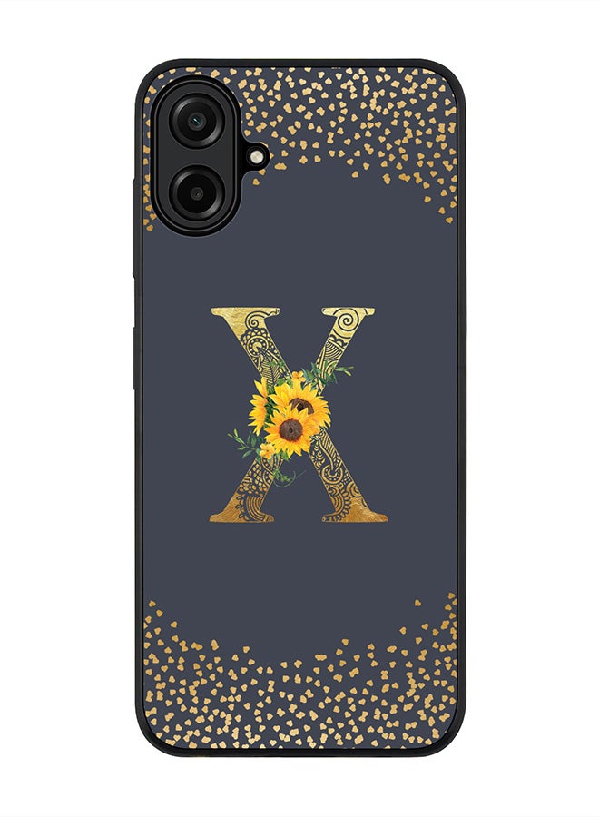 Stylizedd For Samsung Galaxy A07 4G Case,Slim fit Camera Protection, Shockproof Thin Phone cover  - Custom Floral Monogram - X  (Grey )