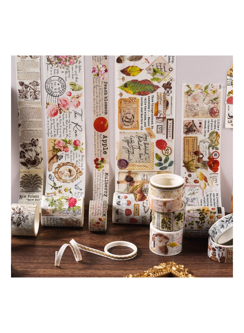 18 Rolls Forest Flower Washi Tape Decorative Washi Masking Tapes Set for Scrapbooking Gift Wrapping Decoration Arts Crafts for Journaling Bullet  Junk Journal DIY Crafts - Image 2