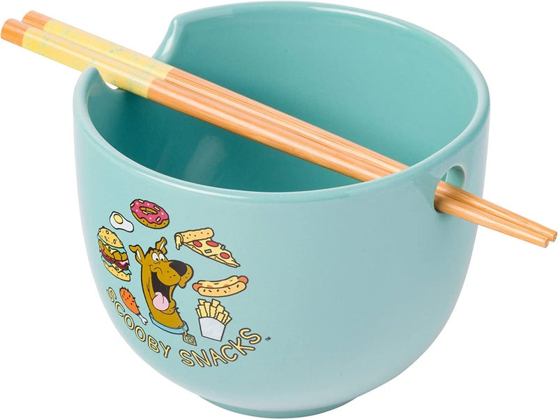 Silver Buffalo Scooby-Doo Scooby Snacks Ceramic Ramen Noodle Rice Bowl with Chopsticks  Microwave Safe  20 Ounces - Image 1