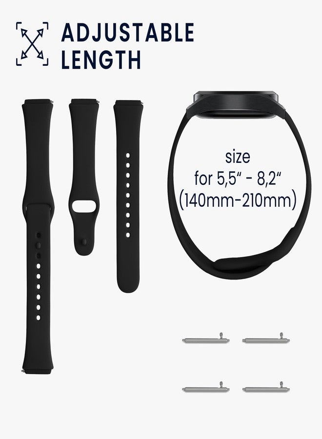 kwmobile Straps Compatible with Xiaomi Redmi Watch 3 Active Straps - 2x Replacement Silicone Watch Bands - Black/Dark Green - Image 5