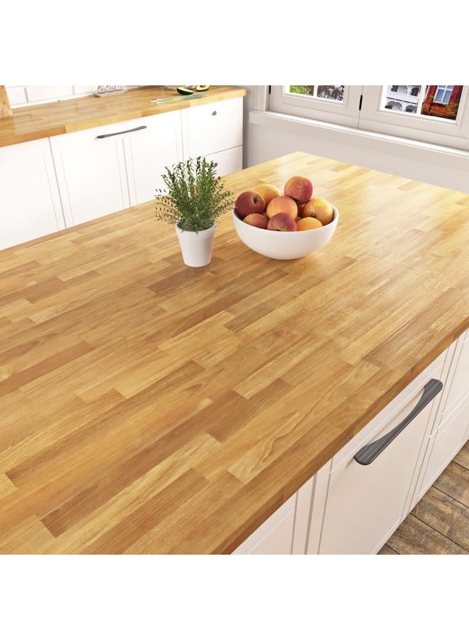 STICKEEP Butcher Block Contact Paper Self Adhesive Wood Wallpaper Peel and Stick Countertops Waterproof Light Wood Contact Paper for Cabinets Camper Kitchen Countertop Peel and Stick 17.71 x 118 in - Image 2