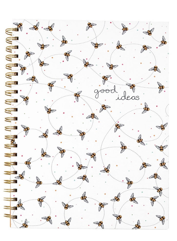 دفتر ملاحظات أبيض بتصميم نحلة مطبوع