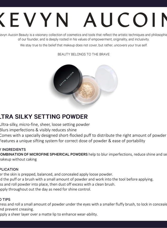 Kevyn Aucoin Smooth & Set Loose Powder with Puff: Universal shade, all skin types & tones. Sheer, lightweight, blends well, blurs imperfections, reduces shine. Makeup artist go to for even skin finish - Image 5