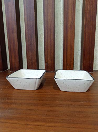 Caffeine Ceramic Handmade White Matte Katori Bowl Set of 4 - Image 2