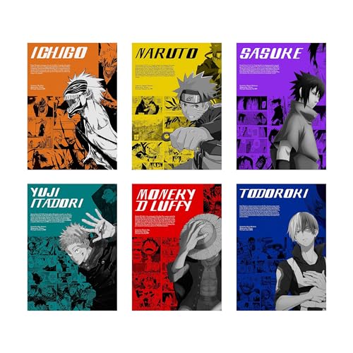 CodersParadise Paper Pack Of 6 - Anime Wall Posters 8X12 Inch (A4 Size) Included Glue Dots Wall Decor Posters Wall Art - Image 1