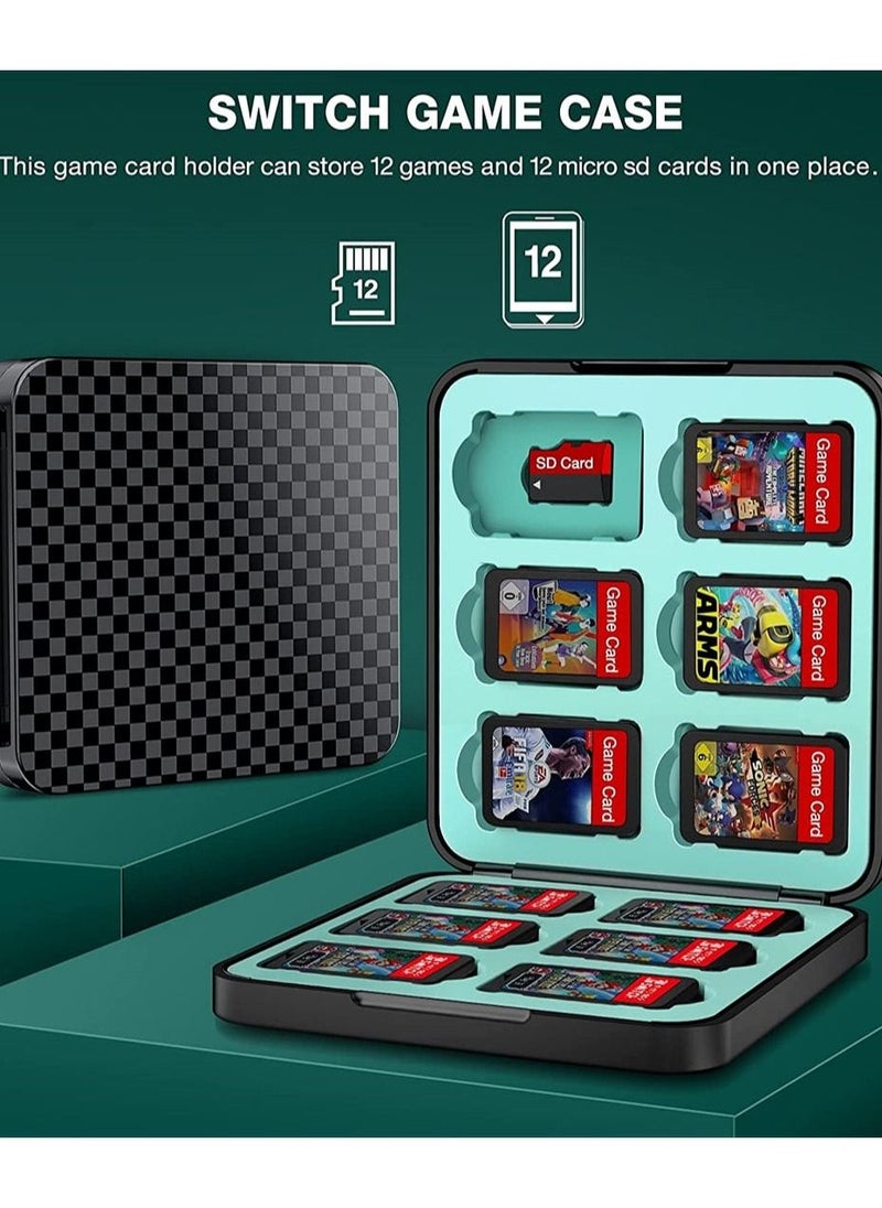 Generic - Switch Game Case Holder Compatible with for Nintendo Switch Games Card and Storage 12 Switch Game Cartridge, Protective Hard Shell, Soft Lining Rubber and Portable Switch Game Holder (Black) - Image 1