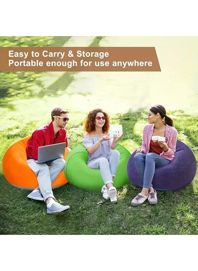 Navy Blue Comfortable Outdoor Inflatable Sofa Lazy Chair With Inflatable Mattress Easy To Inflate No Charging Required Suitable For Outdoors And Bedrooms - Image 4