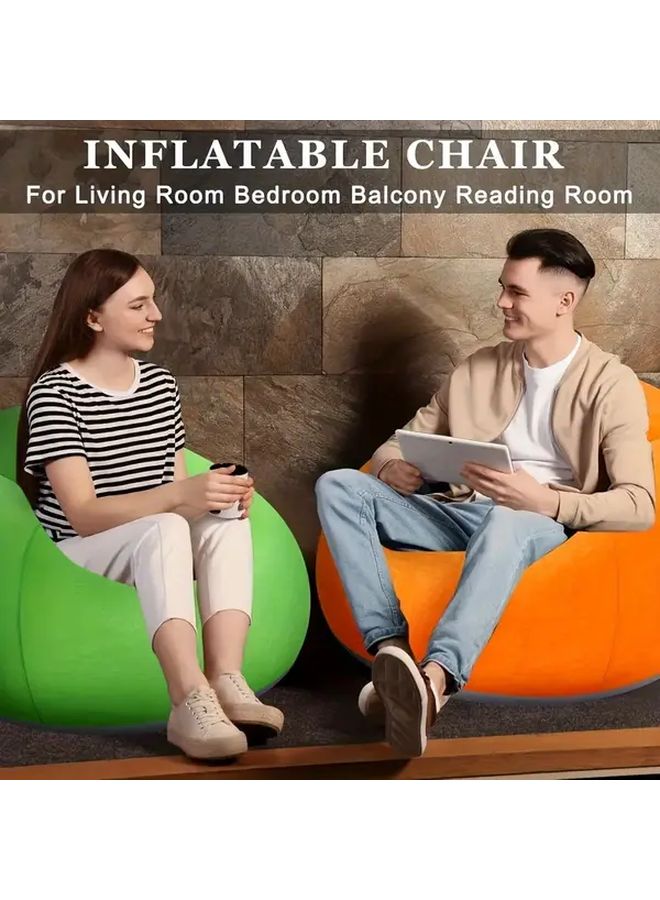 Navy Blue Comfortable Outdoor Inflatable Sofa Lazy Chair With Inflatable Mattress Easy To Inflate No Charging Required Suitable For Outdoors And Bedrooms - Image 3
