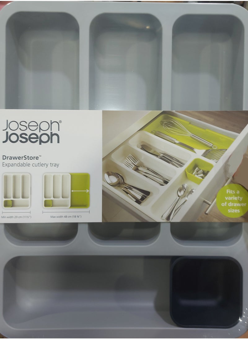 Joseph Joseph Drawerstore Expandable Cutlery Tray Grey  - Image 2