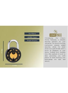 ONEPRO Onepro Padlock Combination Series Active Gold Black Finish with 9 Keys Lock and Keys for Home Door Shutter Shop Main Gate  - Image 4