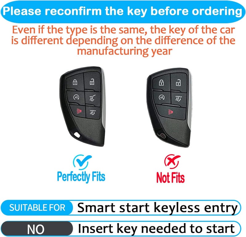 Sindeda Key Fob Cover with Keychain for 2021-2023 Chevrolet GMC Models - White - Image 2