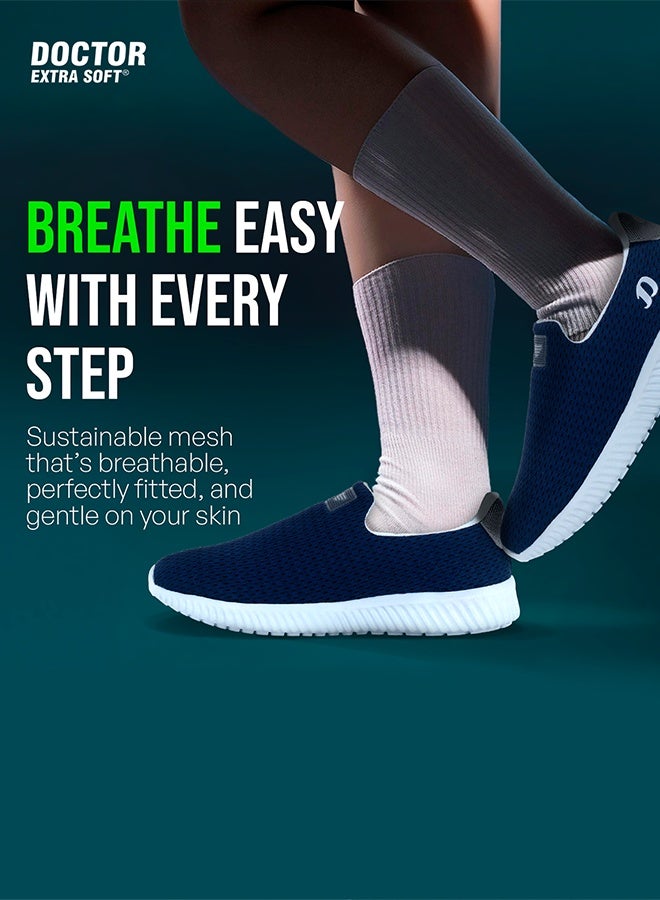 DOCTOR EXTRA SOFT Men’s Memory Foam Running & Walking Shoes | Lightweight Sports, Gym, Training, Jogging Loafers | Breathable Slip-On Casual Sneakers for Men & Boys – D-2002 - Image 3