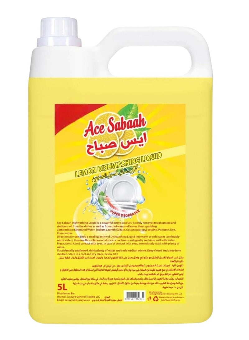 Lemon Scent Dishwashing Liquid 5 Liter