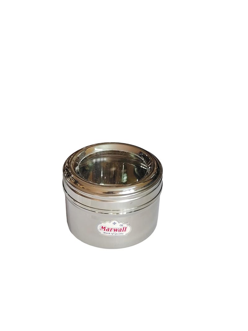 MARWALL Premium Stainless Steel See Through Food Storage 4Pcs Container Set with Lids Ideal for Home Kitchen100ml200ml300ml400ml - Image 2