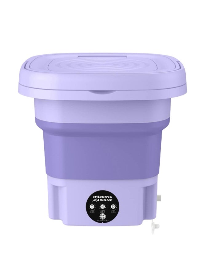 Bukela Mini Portable Washing Machine, 8L Foldable Small Washers Machine for Baby Clothes, Underwear, 2-in-1 Washing Machine & Spin Dry Folding Travel Laundry Tub for Cleaning Sock Small Rags Purple - Image 2