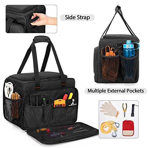 samdew Large Recovery Gear Bag, Recovery Equipment Bag for Offroad Gear Kit, Recovery Gear Box for Tire Repair Tools, Bag for Tow Straps, Shackles & Towing Accessories for Vehicle or Trucks, Bag Only - Image 3