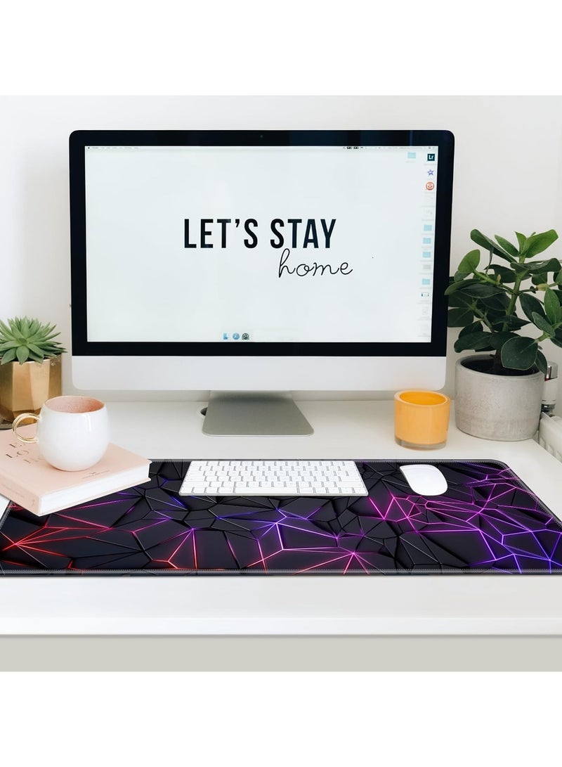 Large Mouse Pad Extended Gaming Non-Slip Rubber Base Office Desk Keyboard Mouse Pads Black - Image 4