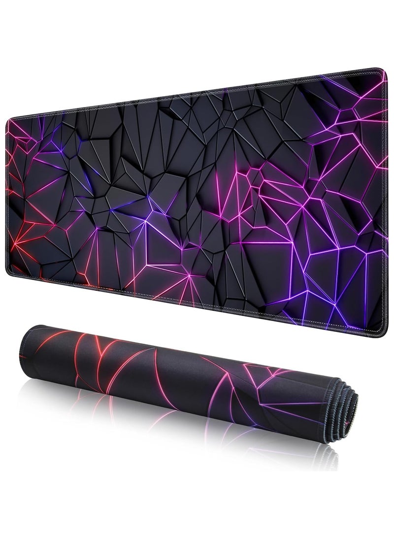 Large Mouse Pad Extended Gaming Non-Slip Rubber Base Office Desk Keyboard Mouse Pads Black - Image 1