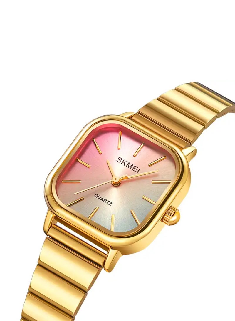 SKMEI Women’s Square Case Quartz Gold Stainless Steel Band Watch 2190 - Image 2