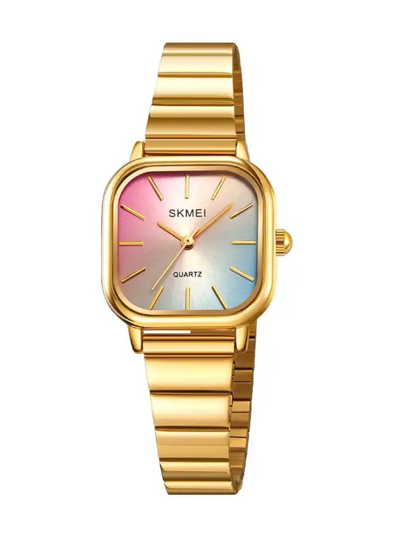 SKMEI Women’s Square Case Quartz Gold Stainless Steel Band Watch 2190 - Image 1
