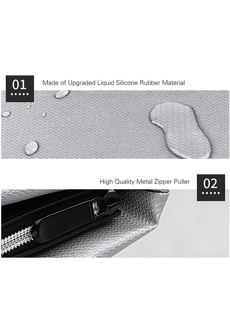 ALMiHomi Extra Large Fireproof Document Bag 60×40×6cm Large Capacity 1200℃ Heat Resistant Silicone Waterproof Safe Organizer for Files Cash Passport - Image 4